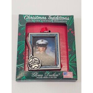 ALK Gloria Duchin Christmas Photo Frame Ornament My Hero Veteran Soldier Army NW